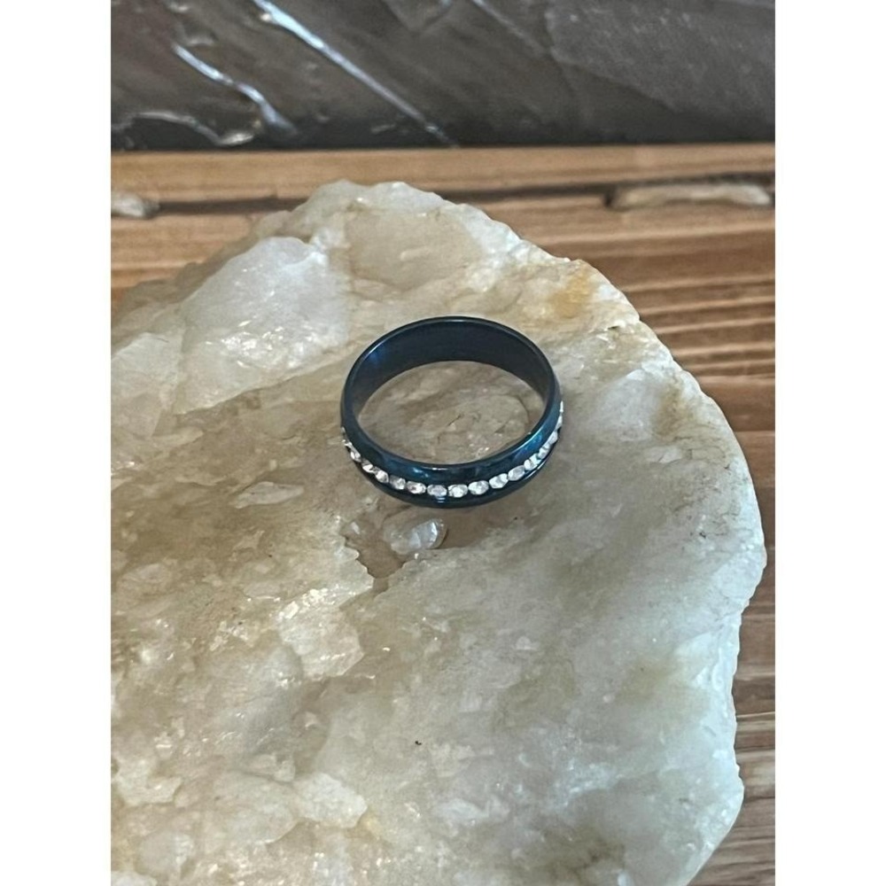 New Blue Tungsten Carbide 6mm Ring-Channel Set Stones-Comfort Fit Band -Size 12 - Picture 3 of 8